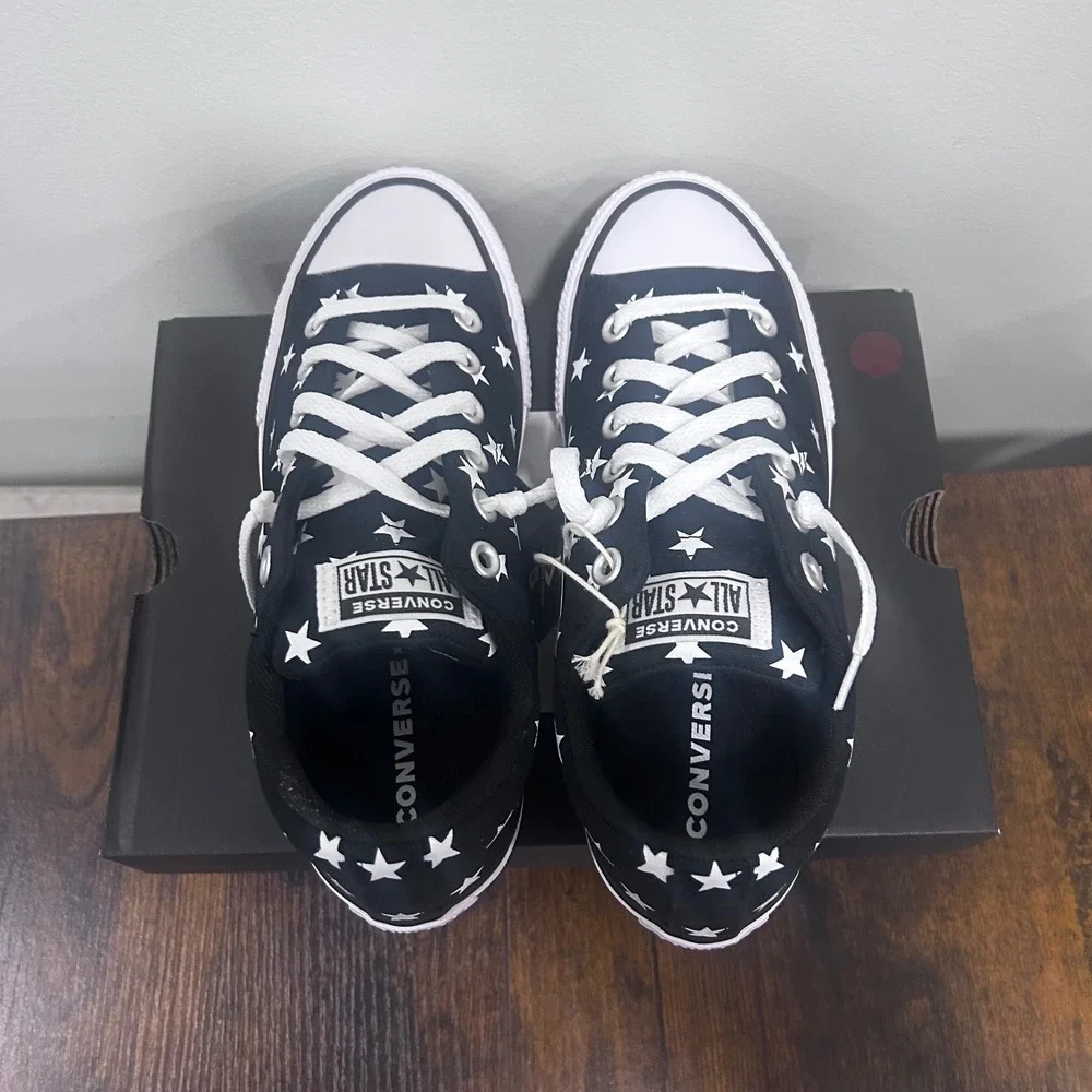 Converse CTAS Street Slip Black White Star Print Kids Sneakers A16708F Size 5